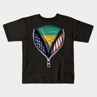 Gabonese Flag  Gabon Flag Australian Flag Ripped Open - Gift for Gabonese From Gabon Kids T-Shirt